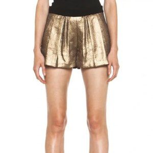 A.L.C. Metallic Gold Bronze Pleated Dress Shorts Size 2